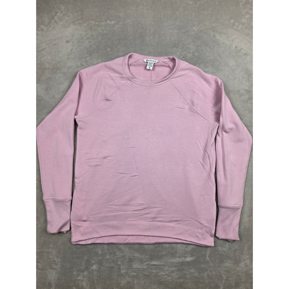 Athleta Coaster Luxe Sweatshirt Womens XS Pink Raglan Sleeve Faded 659287